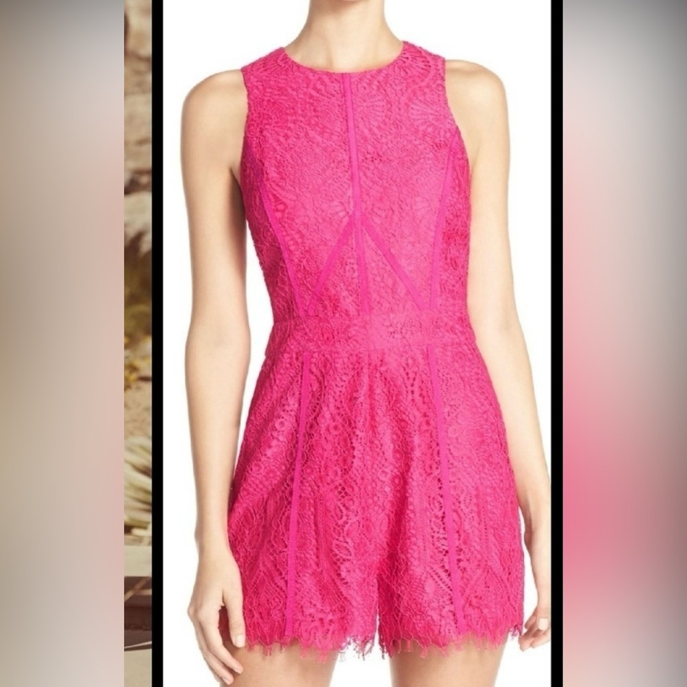 Pink Lace Romper